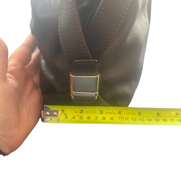 L.K. Bennett Brown Leather Suede Shoulder Bag Tote Slouchy Classic Elegant - Picture 3 of 13